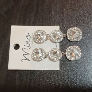 IRO Sparkling Silver Crystal Earrings